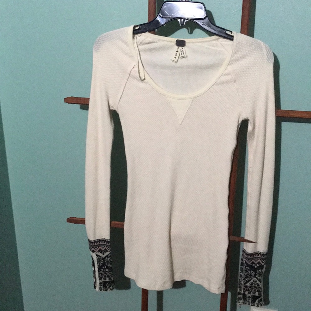 Free people long sleeved shirt with tribal pattern